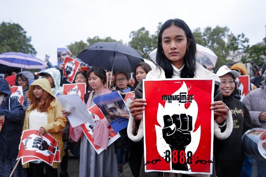 Zivilgesellschaftliche Proteste gegen Diktaturen in Myanmar, wie hier anlässlich der Jahrestage des 1988er Aufstandes in London, haben eine lange Tradition. © Alisdare.Hickson / Flickr.CC BY-SA 2.0 DEED