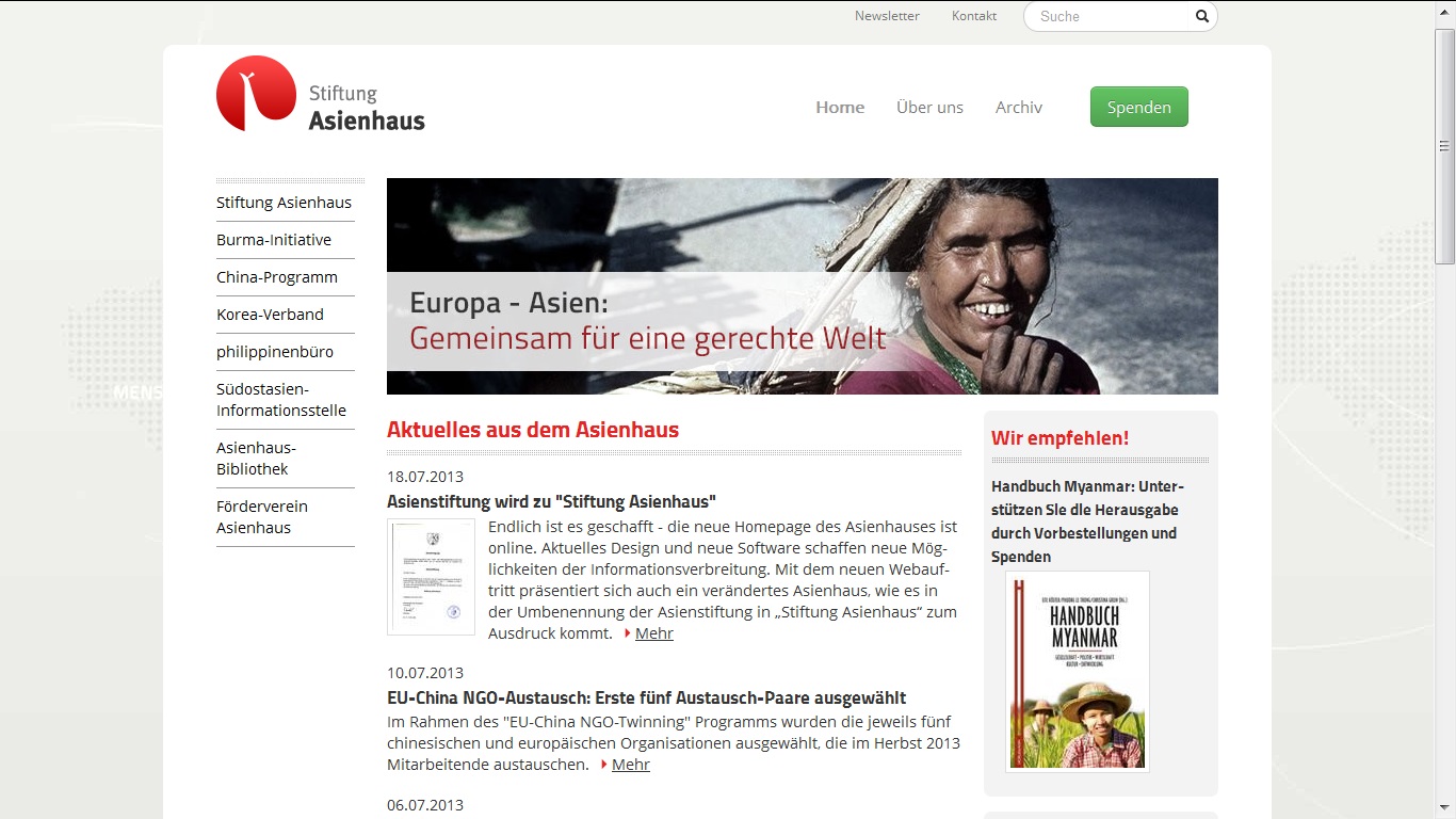 Screenshot neue Webseite