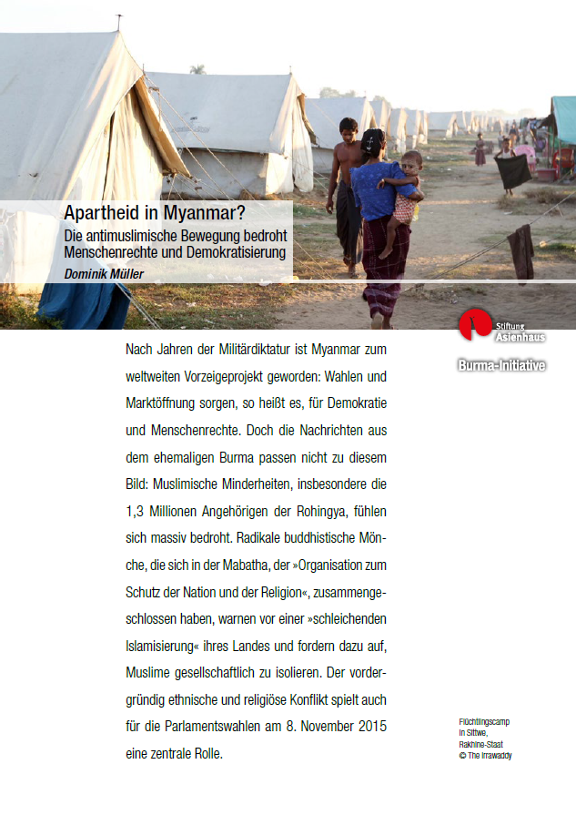 Apartheid in Myanmar? (8/2015), Dominik Müller, Hg. Burma-Initiative