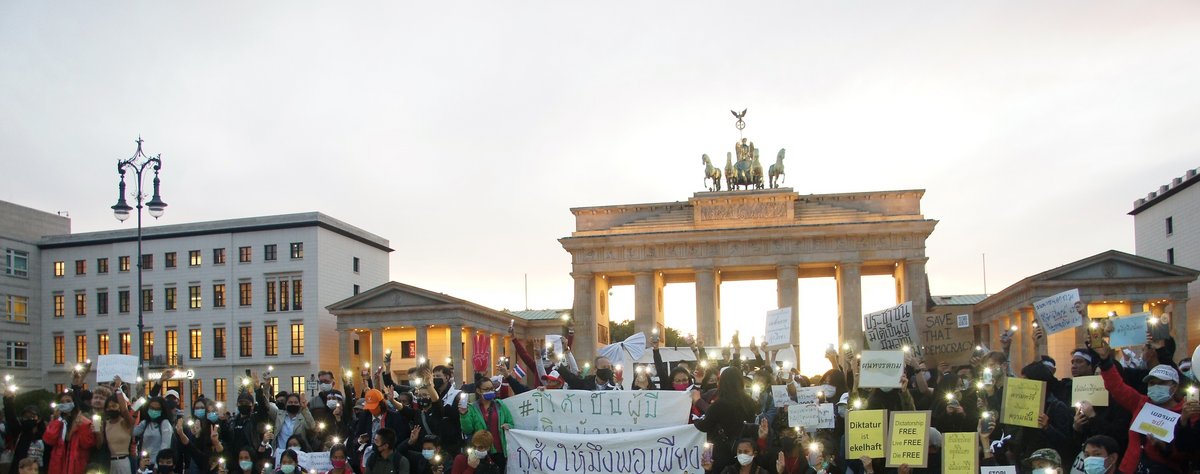 Kundgebung zu Thailand in Berlin am 19. September